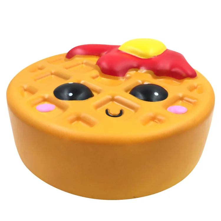 China factory big squishy supplier 25cm super smiley Waffle cake squishi licensed Juguetes toys
