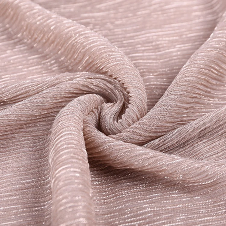 
Metallic Crushed Knitted Fabric for dress 