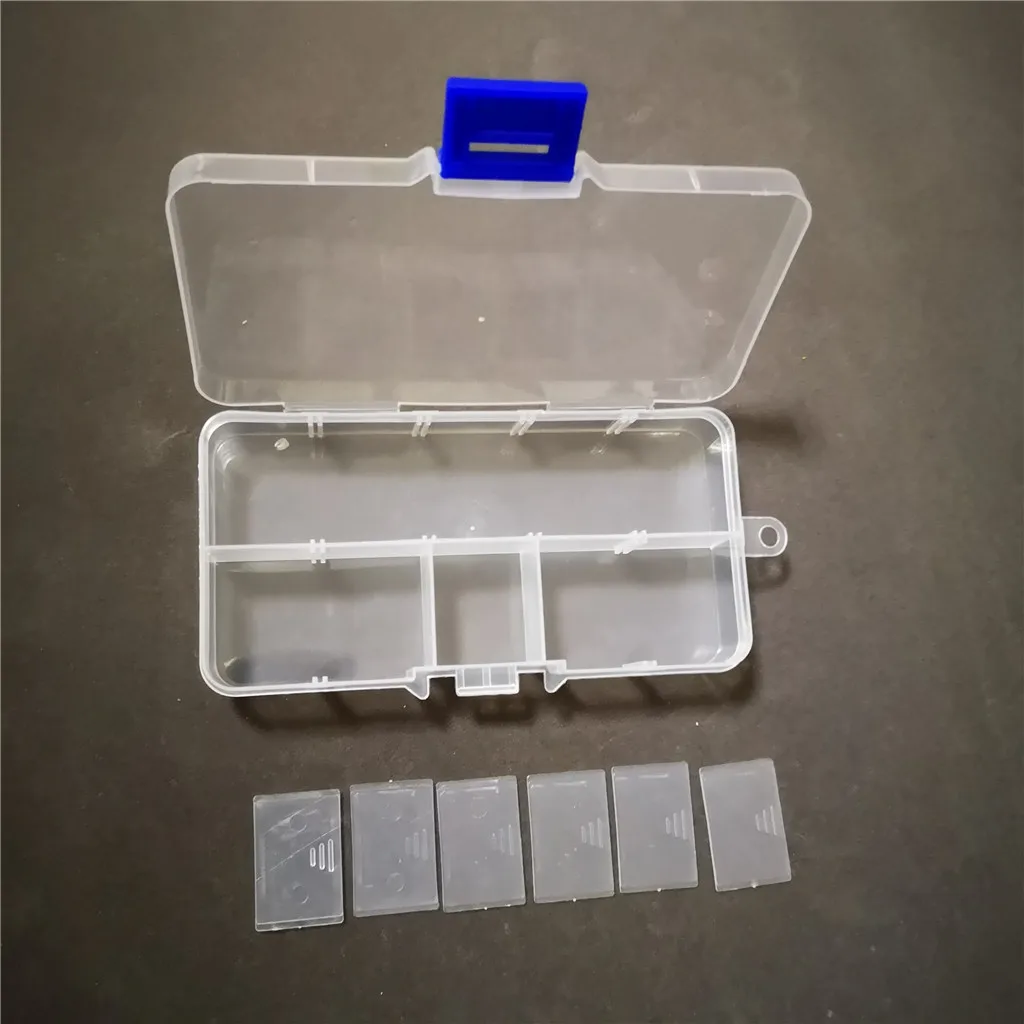 10 compartments square plastic storage box with adjustable divider