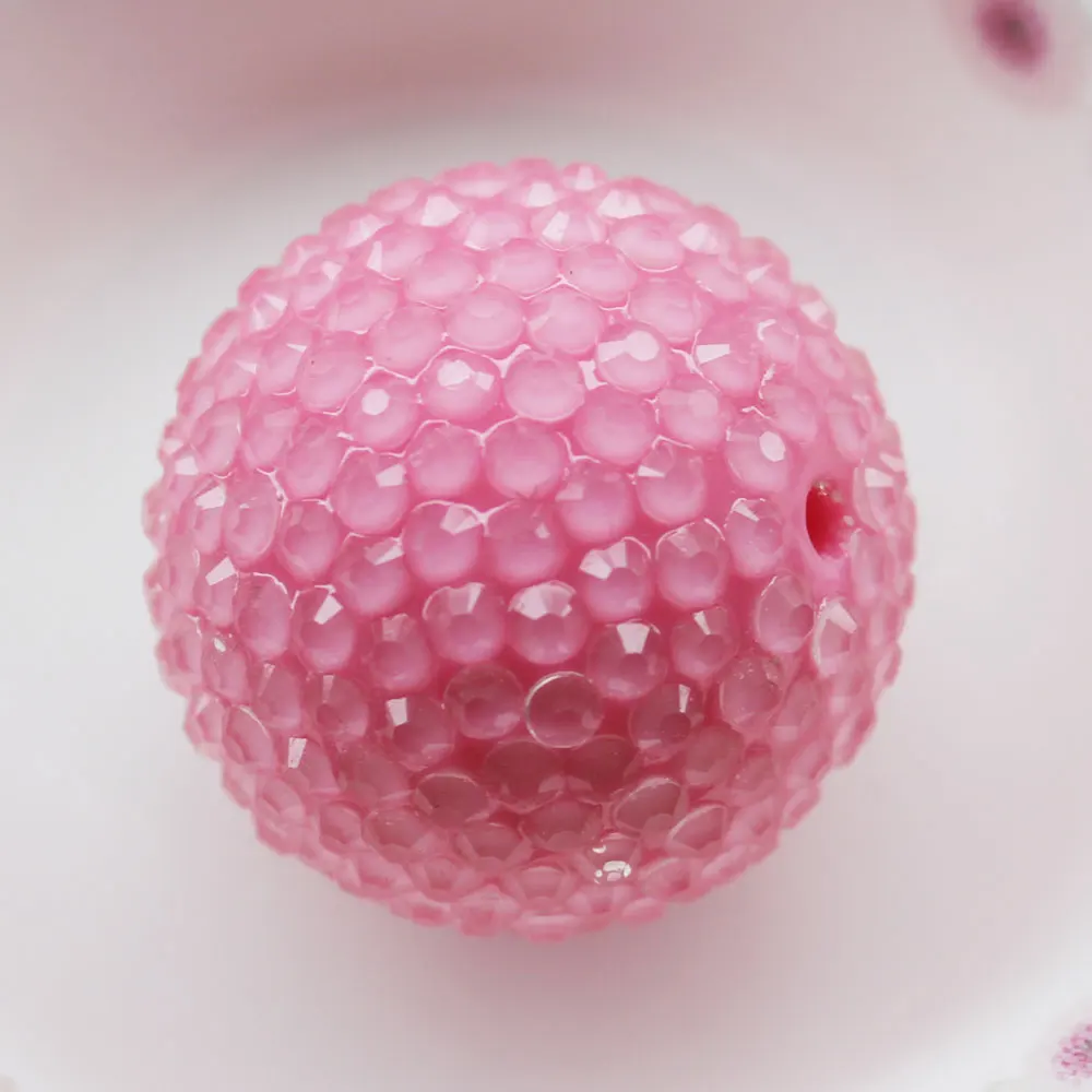 30MM Acrylic Rhinestone Beads Chunky Round Beads Shiny Bling Gumball Beads AB Finish