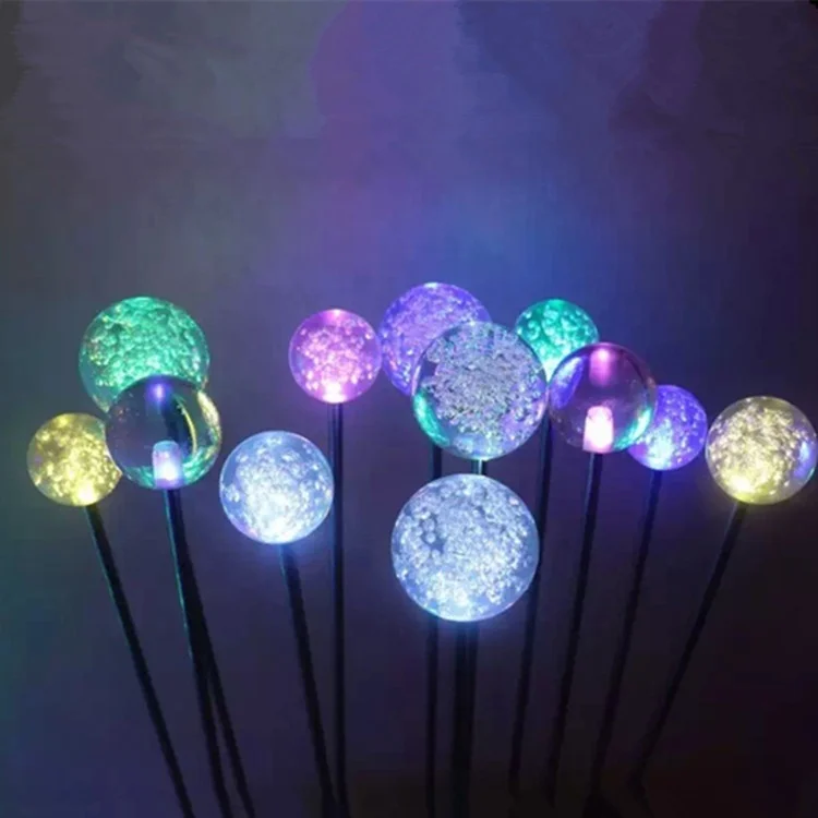 Height60cm diameter 8cm fiber optic round ball led park light outdoor decoration