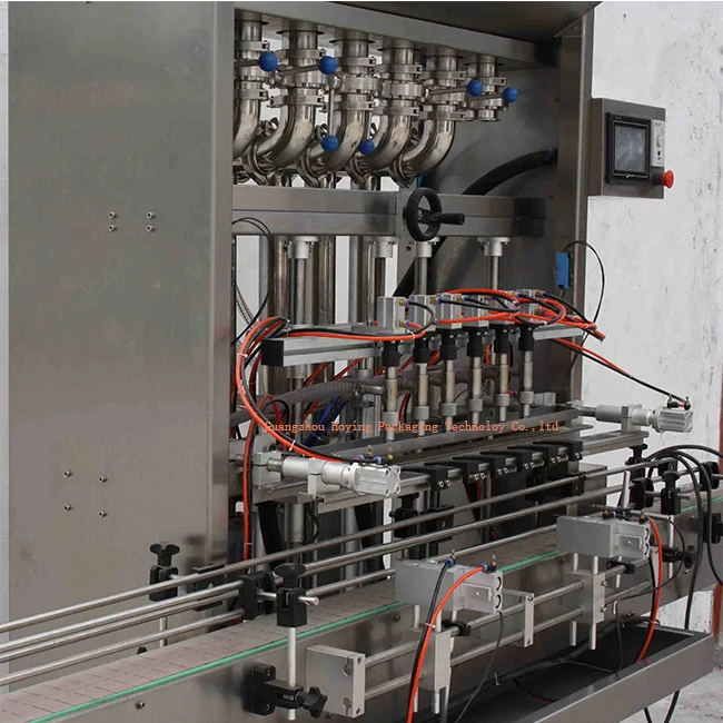 Automatic servo motor 4 head piston filler with large hopper