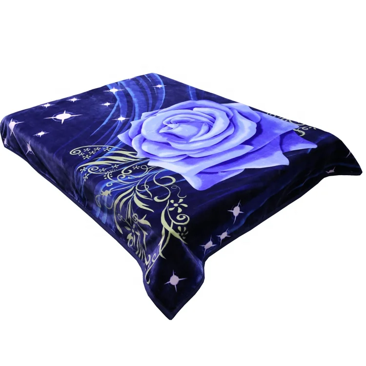 Green flower 2 ply embossed Korea premium quality new mink blanket for winter