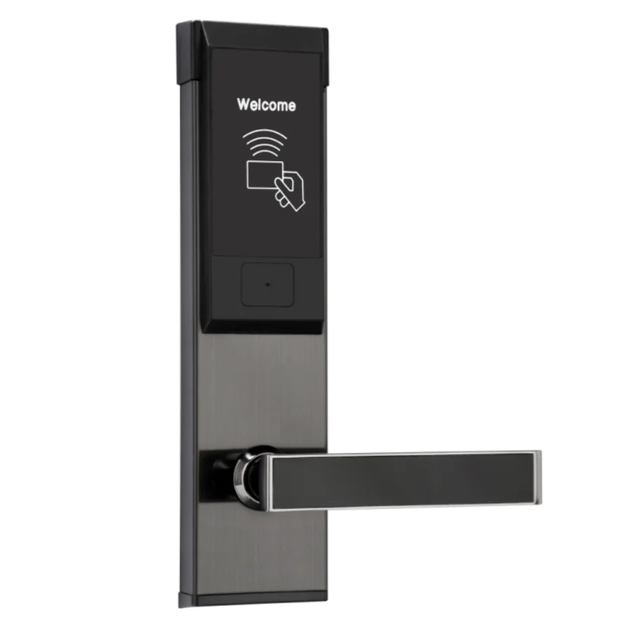 New model high quality stainless steel hotel RFID lock with black pearl color and free software