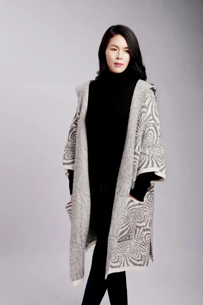 Modern loose warm wool sweater womens cardigan sweater