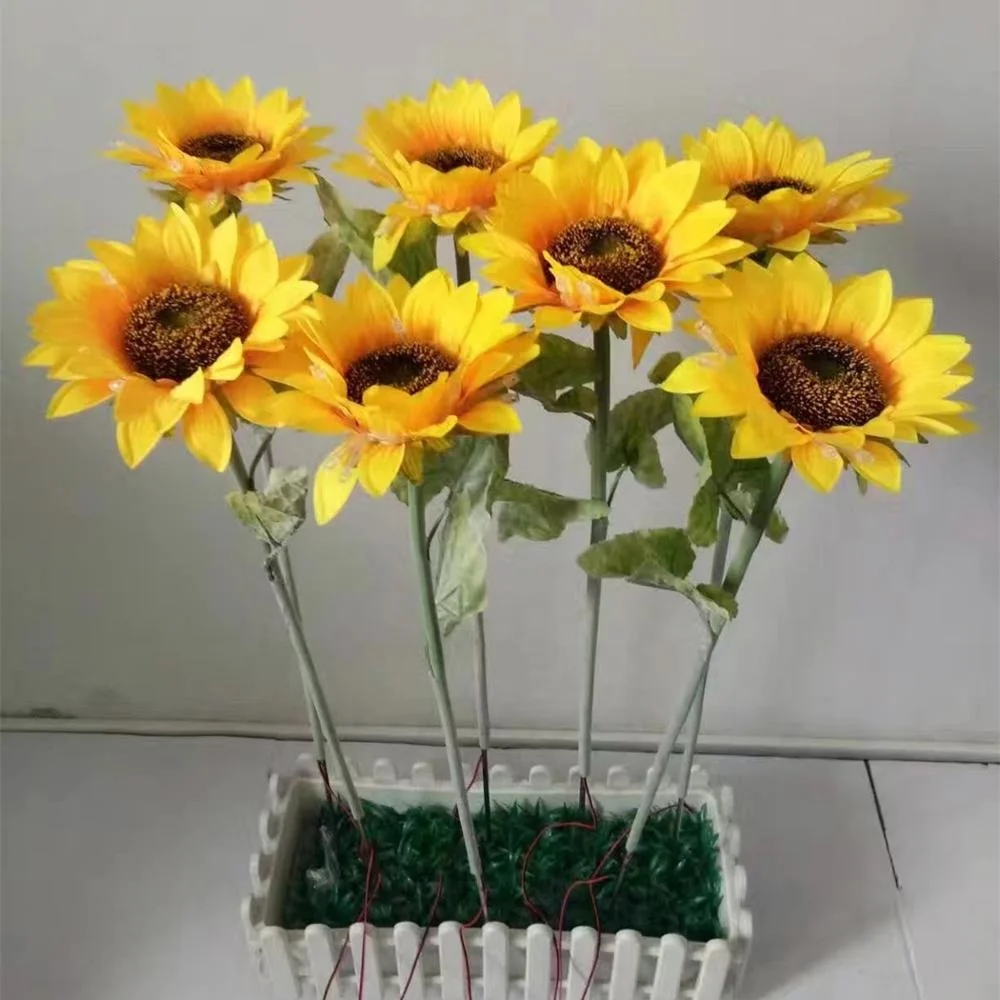 Promotional Holiday Decoration Lighting High-grade matte cloth Flower LED Sunflower Light