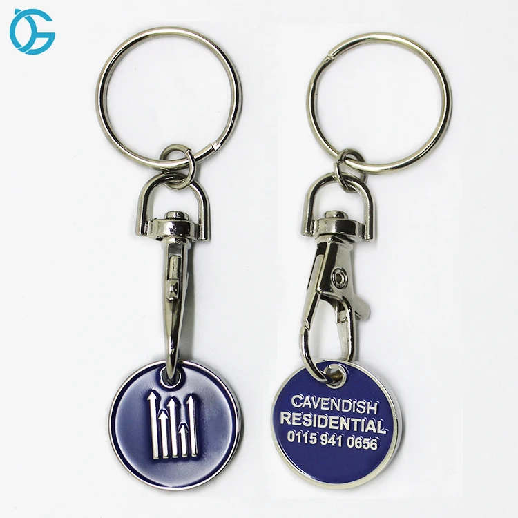 High Quality Personalized Design Logo Coin Holder Keychain Metal Keychain For Travel Souvenir
