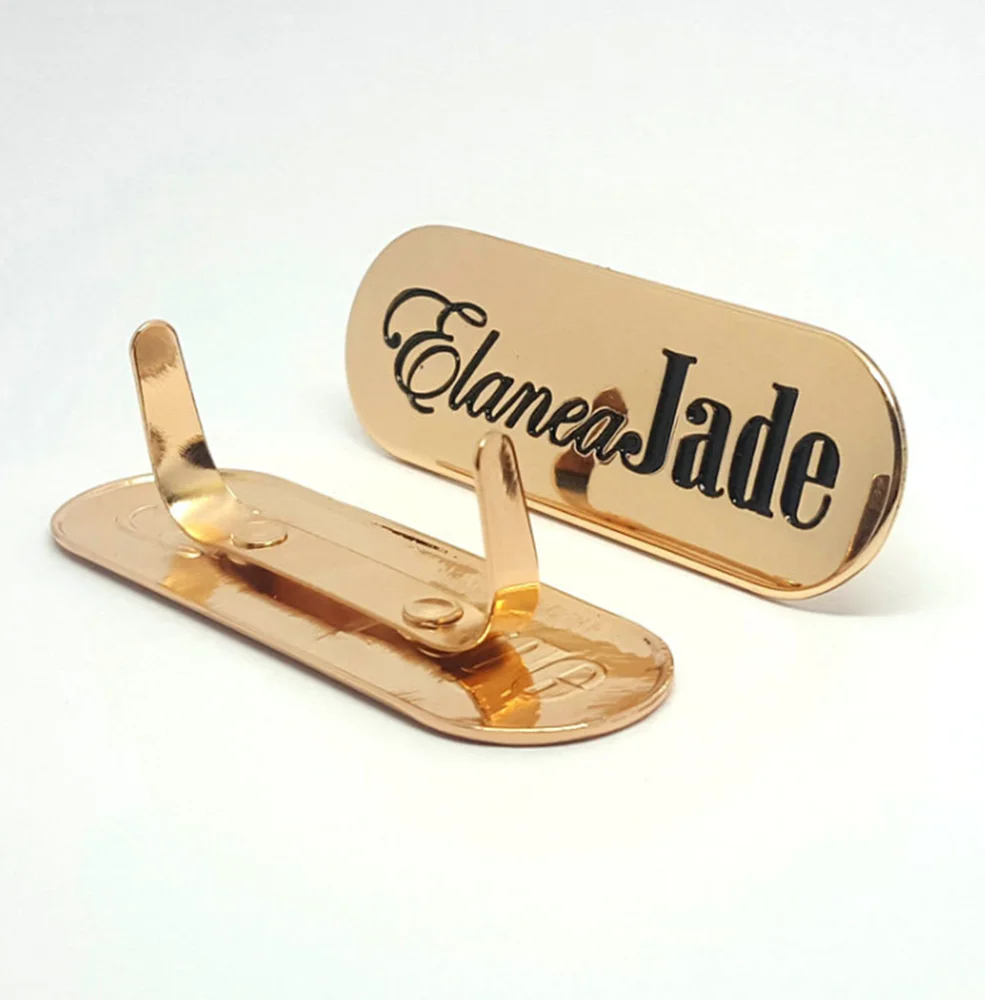 
Custom Metal Plate Gold Plating Nameplate for Furniture Bags Label Tags Nametag 
