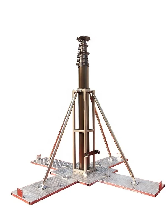heavy duty telescoping telecommunication antenna tower mast in shelter