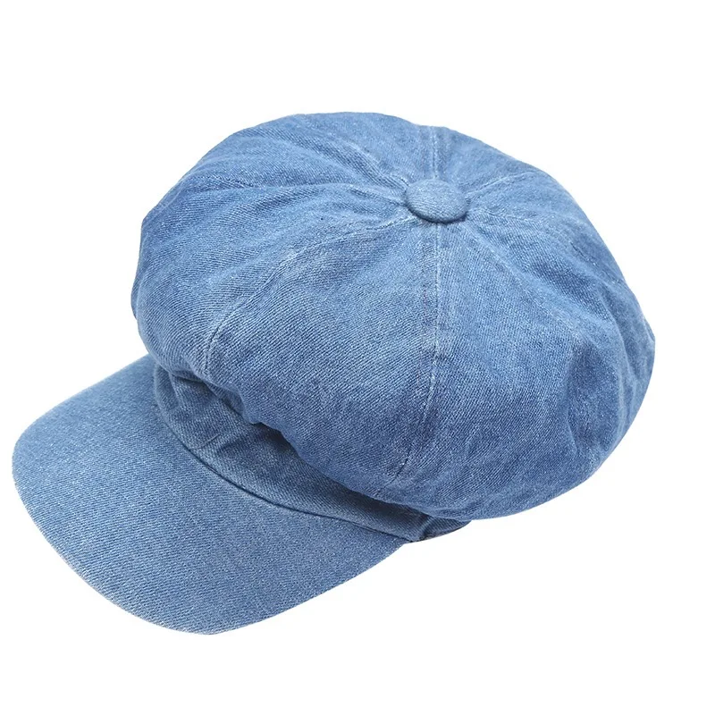 Women denim ivy cap peaked cap cowboy hat jean summer newsboy beret hat