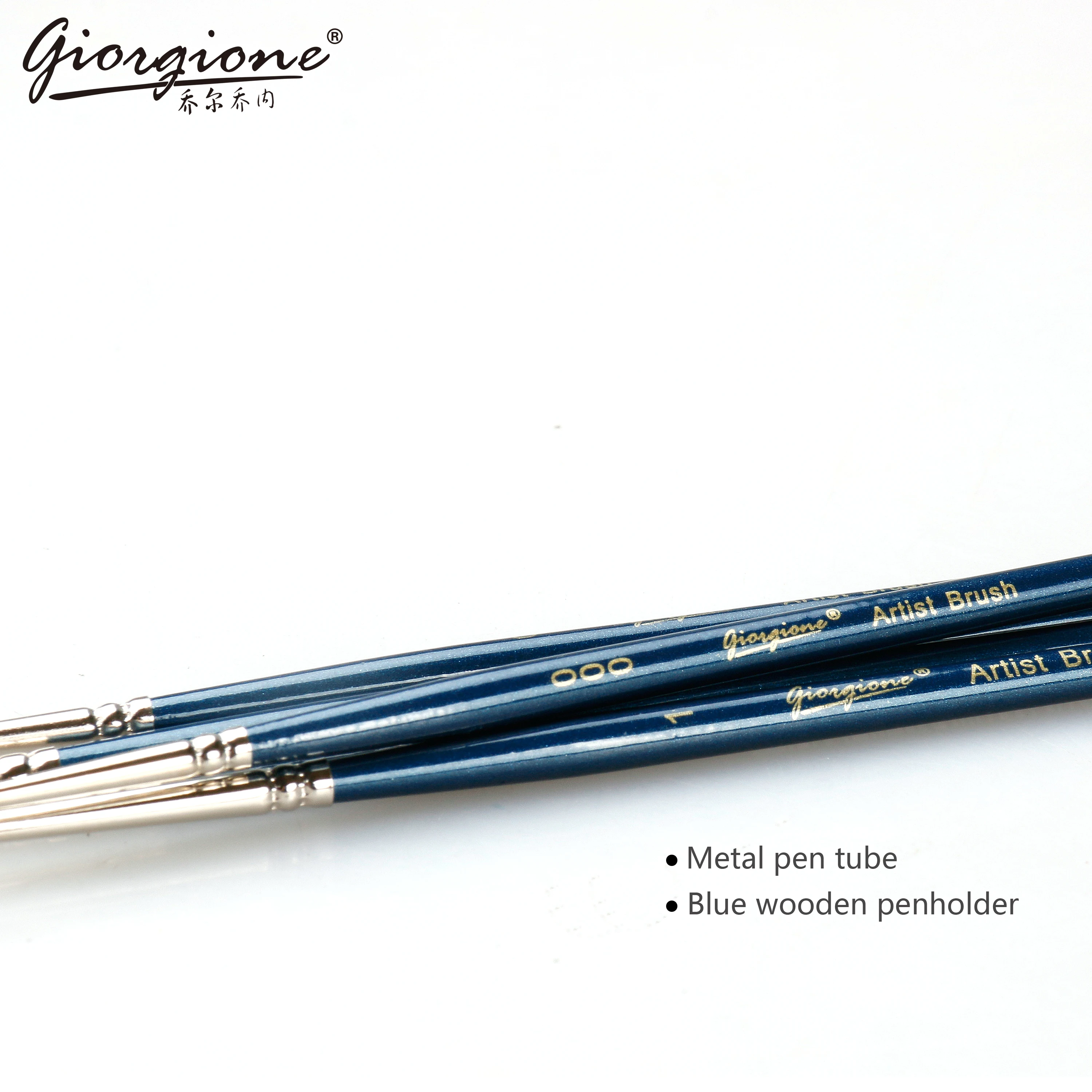 Different Sizes Wood Handle Copper Ferrule Taklon Detailed Nylon Hair Brush For Acrylic Oil Watercolor Drawing