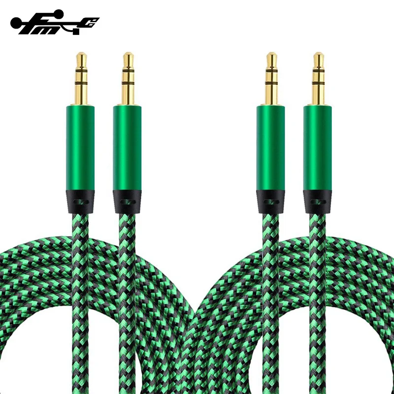 Audio Cable Aux Cable Cheap Wholesale 3.5mm Gold PVC Stereo Telephone Polybag Stock Nickel Plated Amplifier Telephone 1m Aux-07