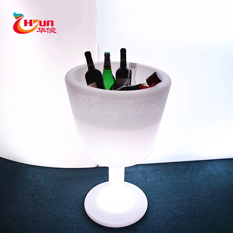 LED illuminated ice bucket coolers remote control RGB color changing large capacity plastic bar led ice bucket