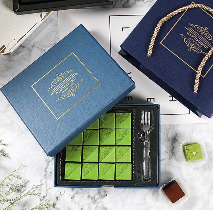 Premium laser cutting chocolate carton packaging box chocolate truffle boxes with 9 cavity