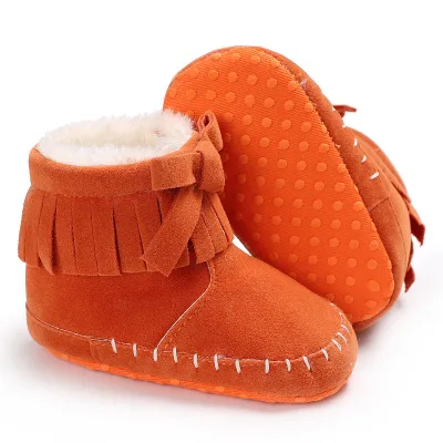 Hao Baby Winter Boy And Girl Tassel Baby Cotton Boots Winter Autumn Soft Bottom Baby Toddler Shoes