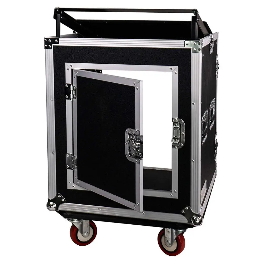 12-Space PA/DJ Pro Audio Rack/Road Case with Slant Mixer Top