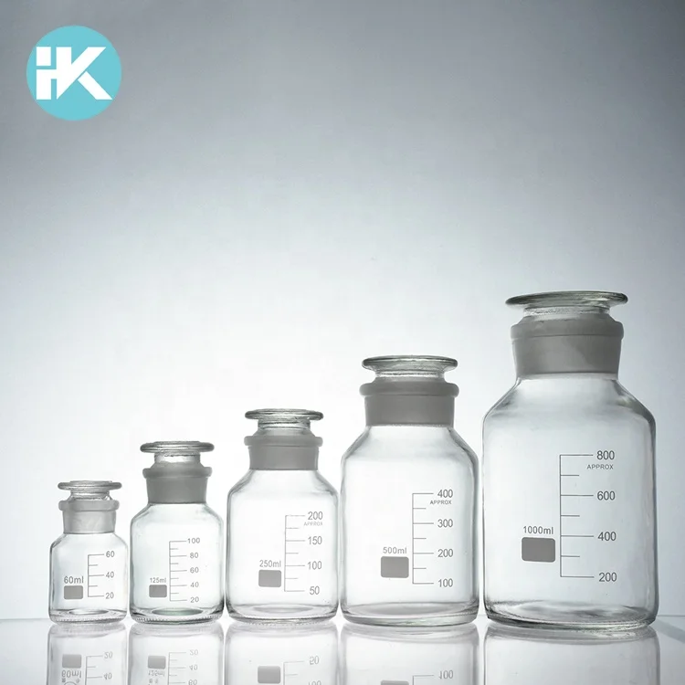 Huke дешевые пользовательские лабораторные изделия из Нейтрального стекла химической 500 мл реагент бутылка