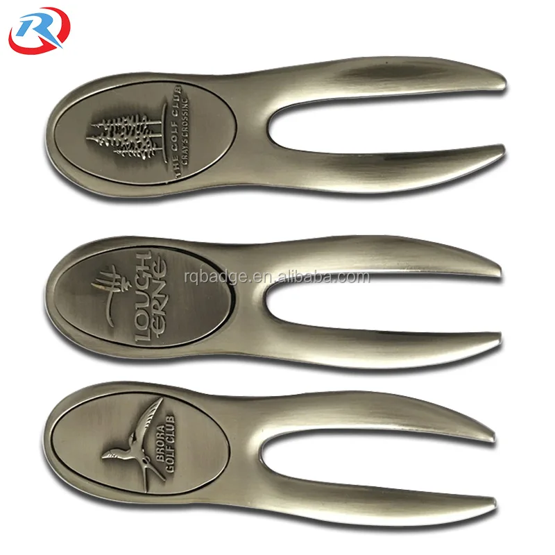 custom own logo Metal Magnet Golf Divot Tool / Pitch Forks