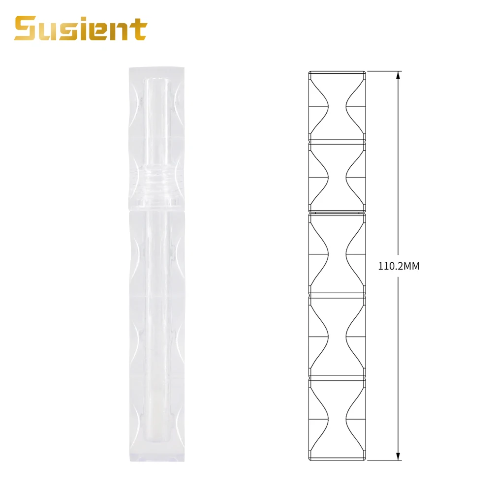 cosmetics packaging luxury transparent lip gloss tubes with wands clear tube bottle unique shape lipgloss tubes