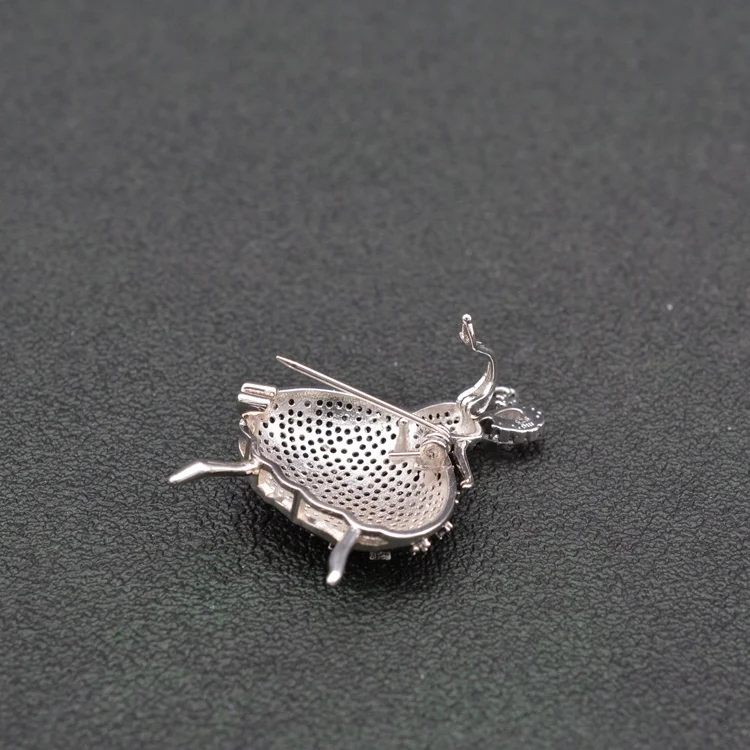 High Quality Cheap Pure Handmade Beautiful 925 Sterling silver Dance gracefully luxury brooch