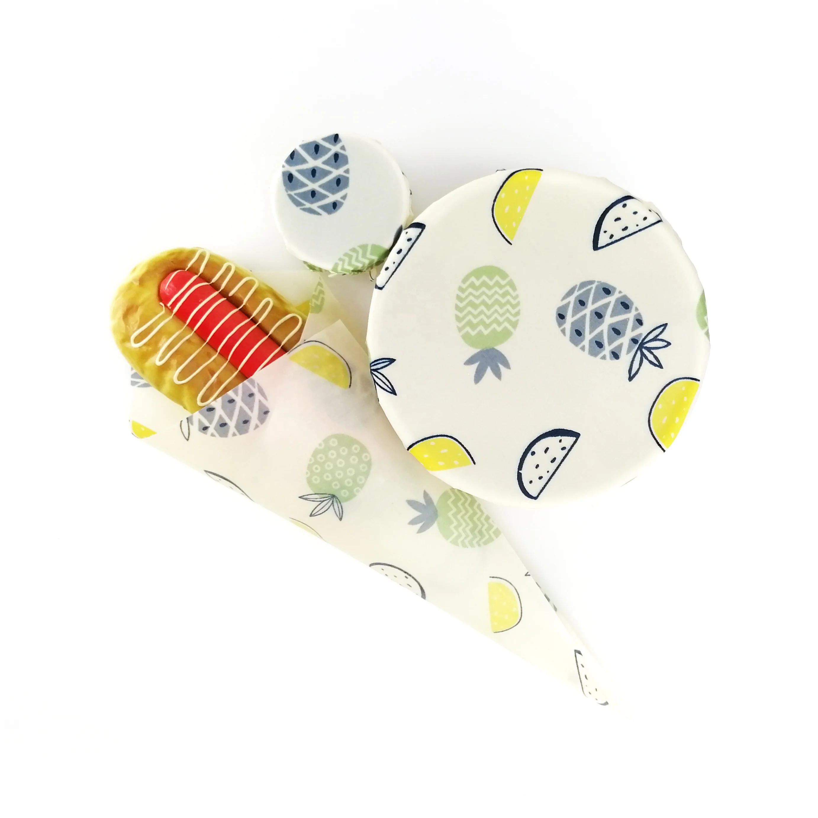 
100% Cotton Organic Natural Beeswax Food Wrap Sustainable Food Storage Food Safety 