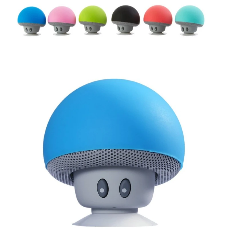 Cartoon mini bt speaker creative portable desktop phone bracket wireless speaker mushroom head Blue tooth audio