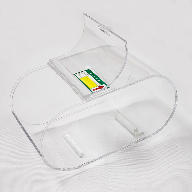 Custom sizes clear ellipse shape acrylic candy bins food cookie nuts containers display box with price tag slot wholesale
