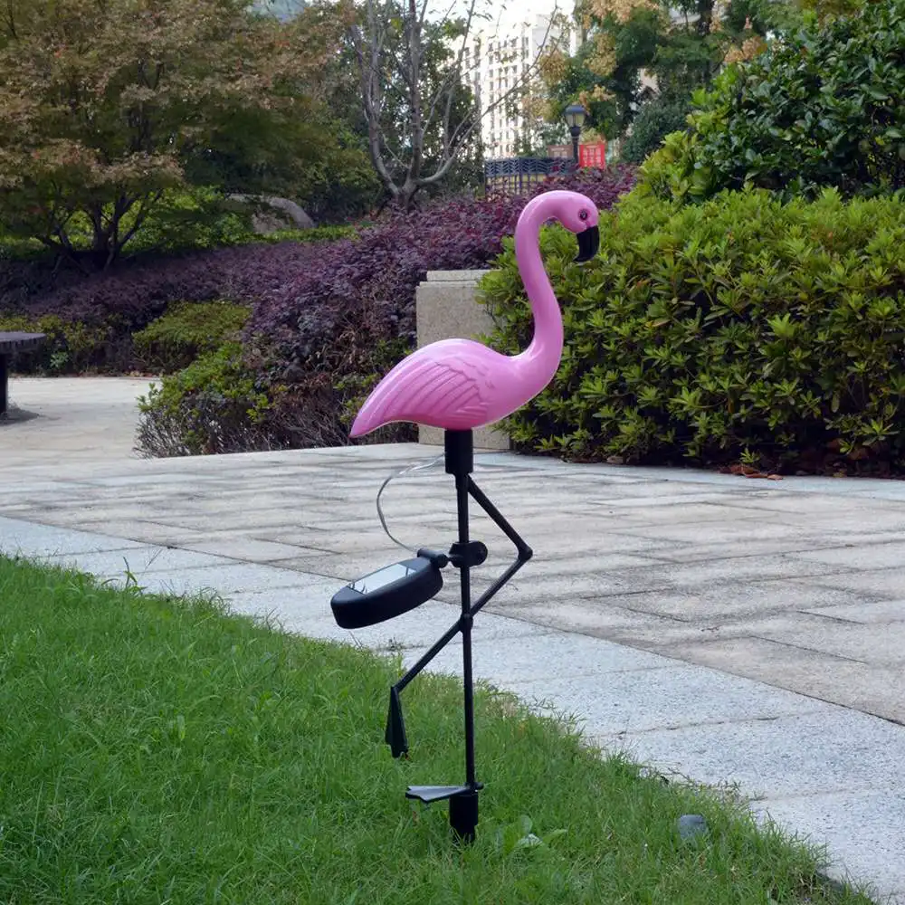 Solar Flamingo Light Garden Decorate Solar Lights Waterproof Solar Pink Flamingo Yard Ornaments