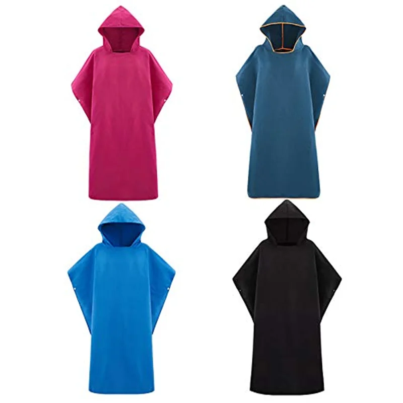 China manufacture Super Water Absorbent quick dry  microfiber change  robe  Poncho towel  with hood for beach surfing
