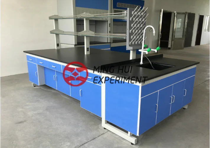 
Steel and wood sink table 