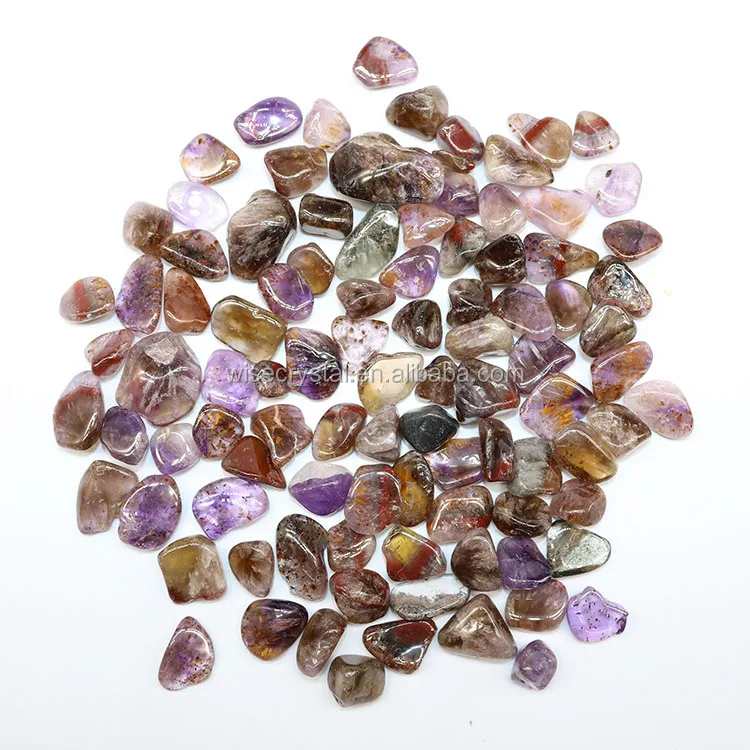 Rock stone crystal healing Super seven amethyst Rough tumbled Stone