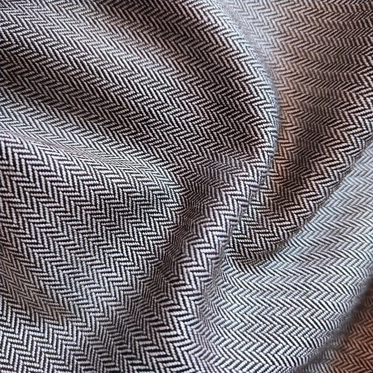 Fashion design 280gsm yarn dyed woven 65% polyester 35% rayon herringbone twill fabric tweed