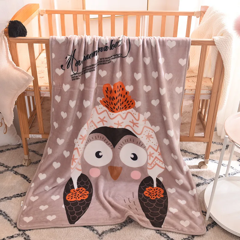 
Children Cute Summer Coral Wool Thin Blanket Custom Cartoon White Bear Blanket Baby Flannel Blanket 