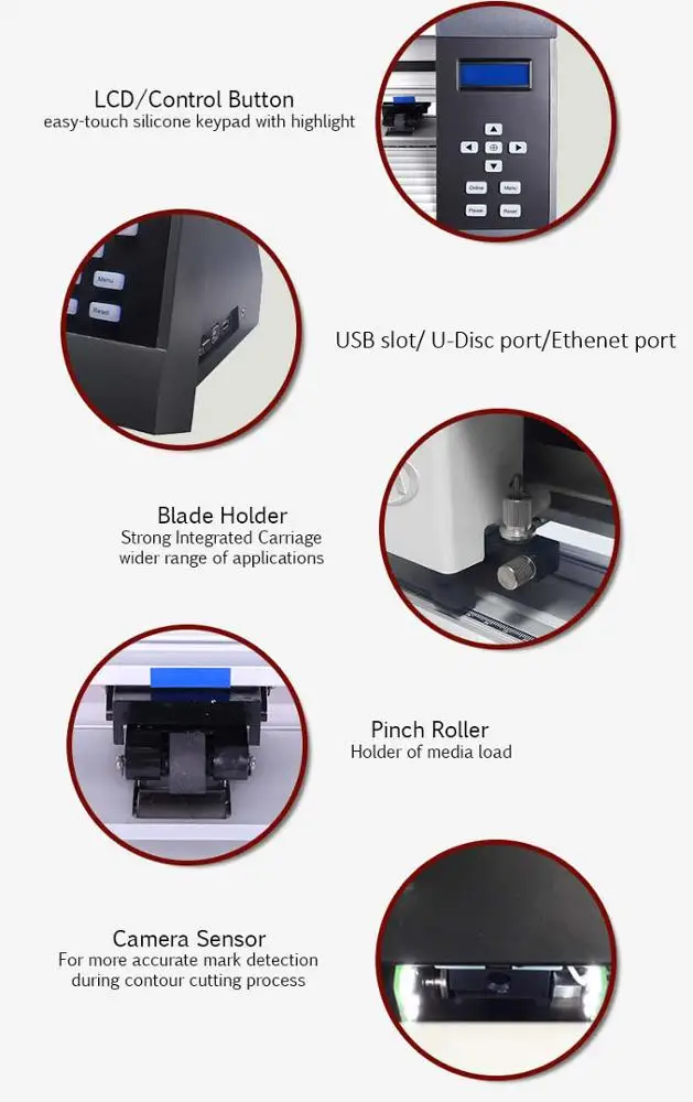 professional large cutting width camera sensor vinyl cutting graph plotter for ads and heat press industry