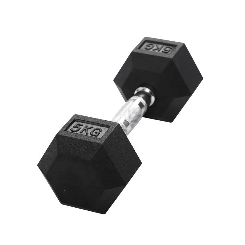 Wholesale Rubber dumbbells 2.5kg-60kg iron cast gym hex dumbbell commercial rubber hexagon dumbbell