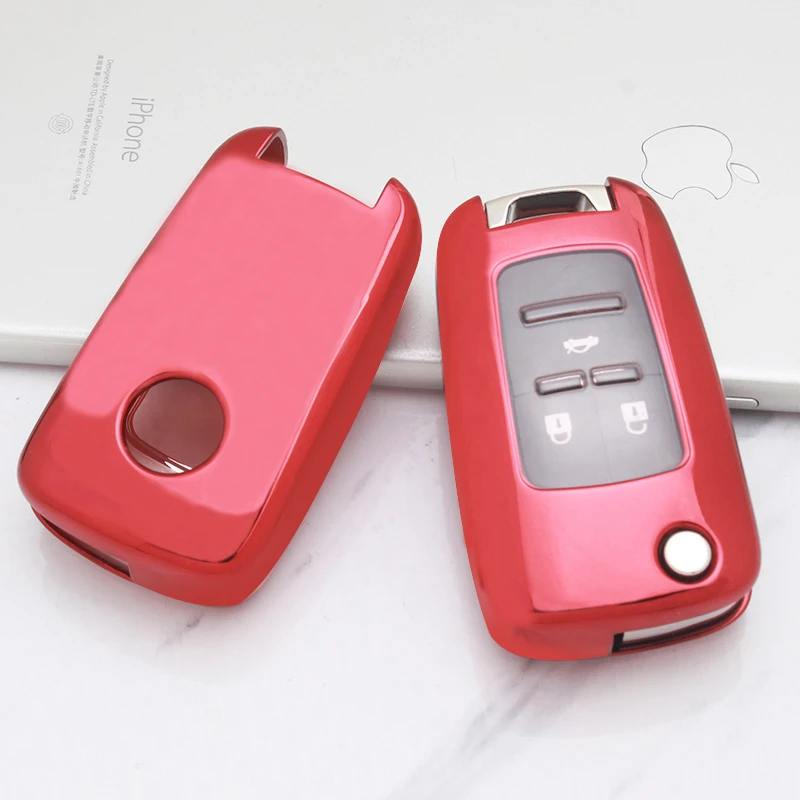 Pink TPU Key Fob Cover Case Remote Holder Skin Protector Jacket for Chevy Chevrolet Equinox Camaro car key chevrolet