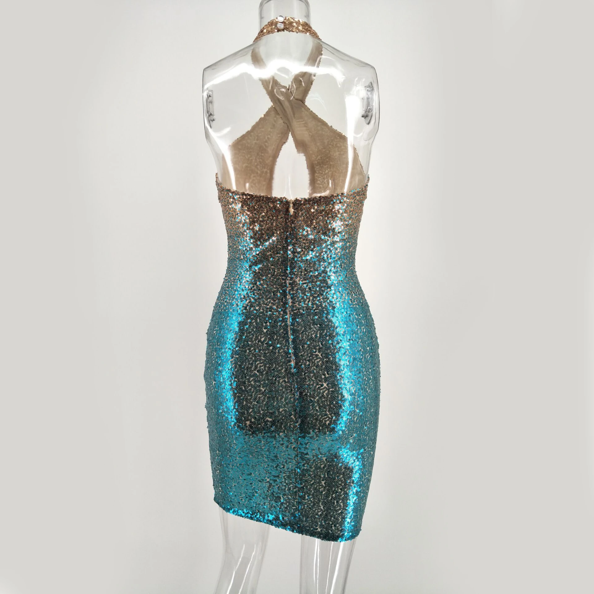 Ladies wear sexy sequins dance party backless dresses in length party honeymoon dresses