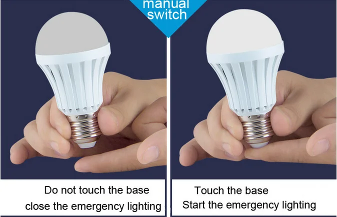 Энергосберегающая светодиодная интеллектуальная перезаряжаемая аварийная лампа высокой мощности 5 Вт-15 Вт E27 85-265 в с батареей