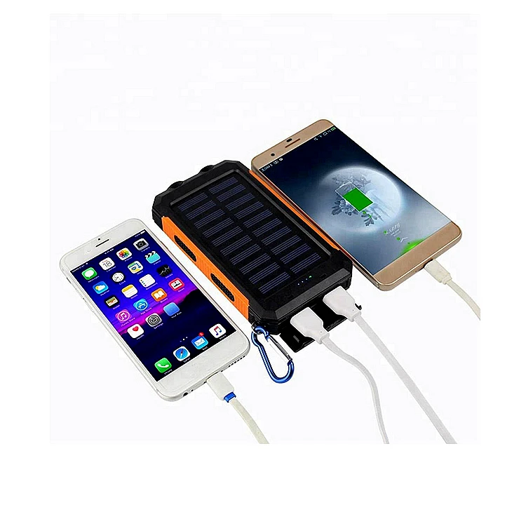 Высокая емкость Dual USB 10000 мАч портативное солнечное зарядное устройство со светодиодной подсветкой