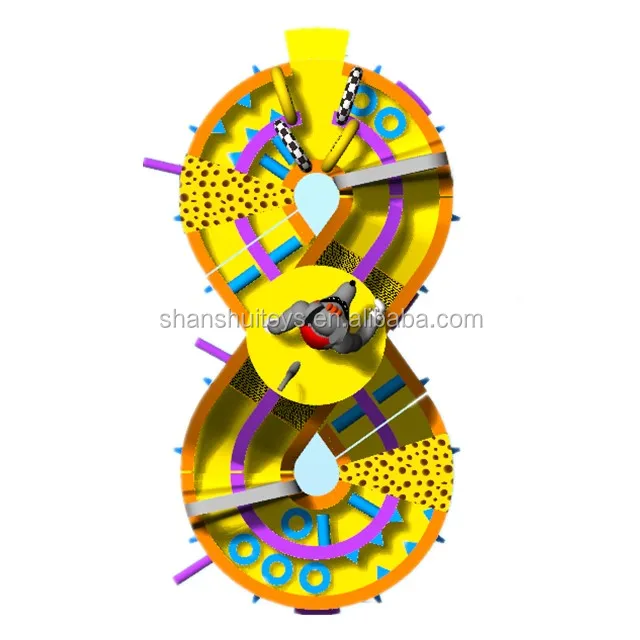 Popular inflatable competition playground obstacle games kids jumping castle inflatable side with tunnel for Kids