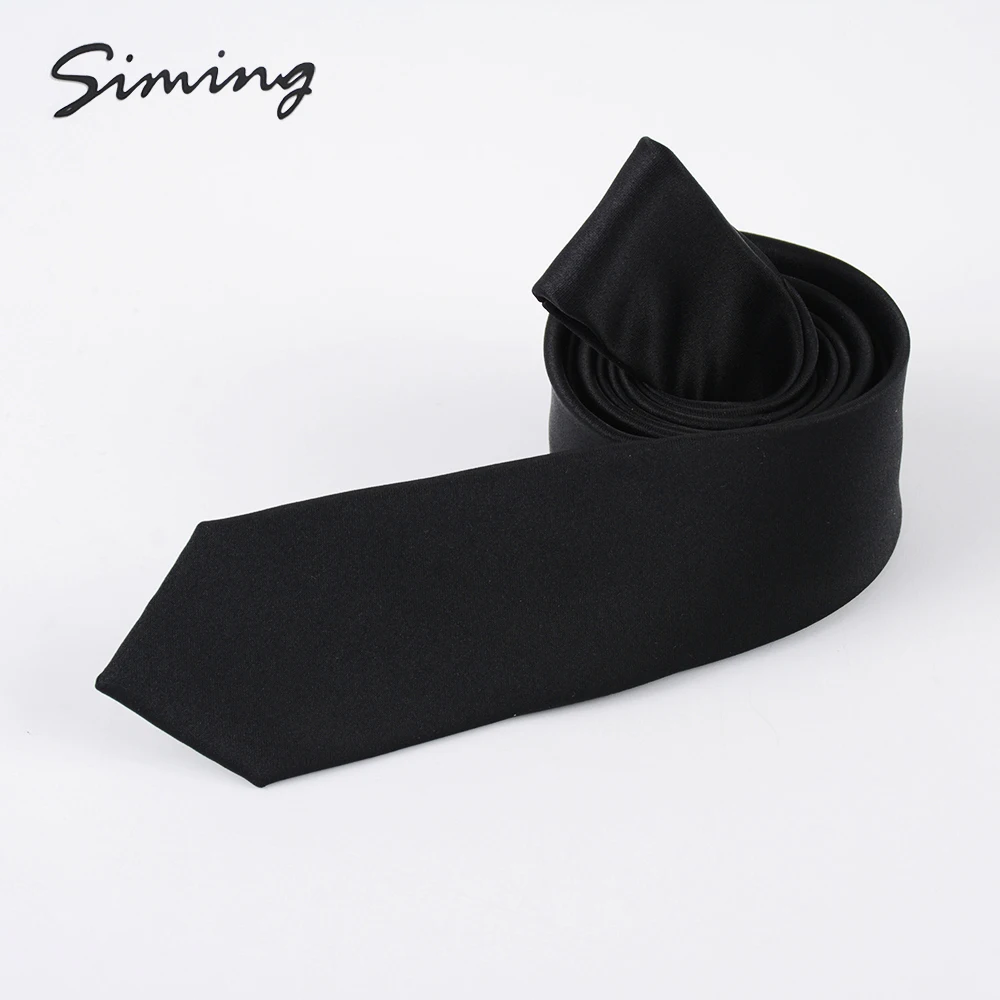 Ручная работа, дешевые индивидуальные тонкие плетеные погребальные однотонные черные масонские галстуки из микрофибры