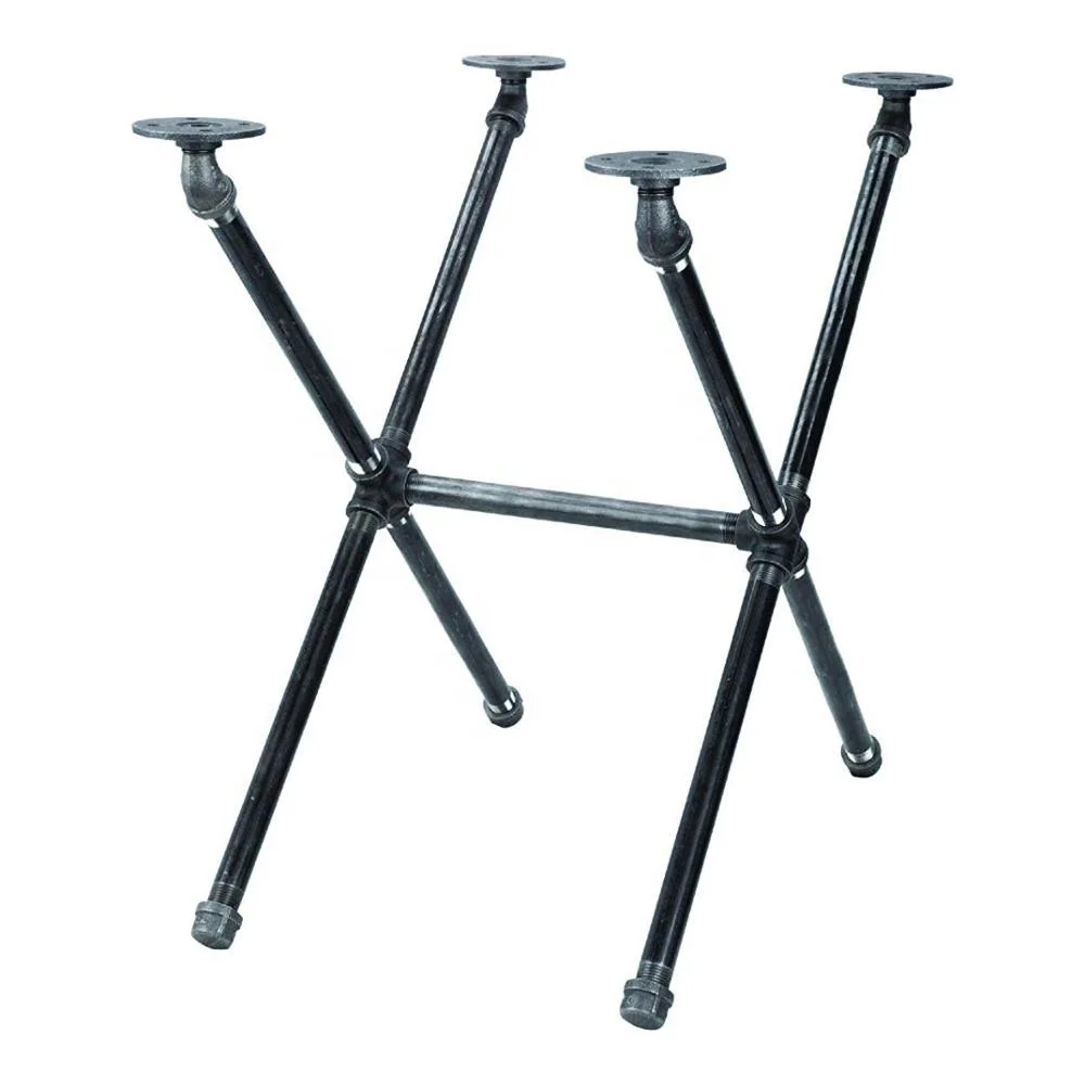 
Custom size color table metal leg industrial black pipe table legs computer table legs cross modeling 