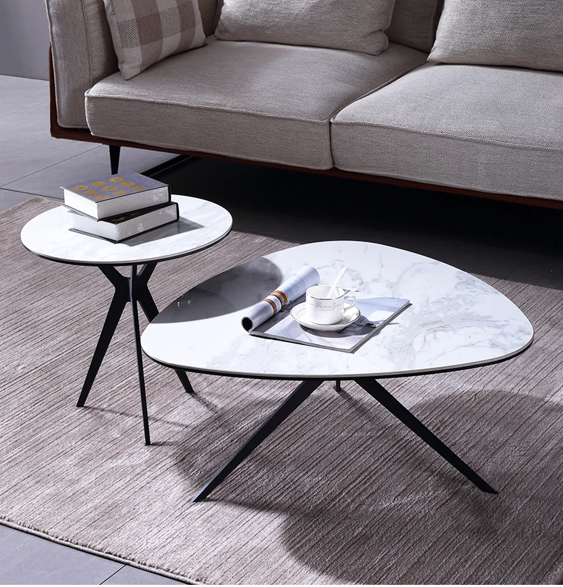 black custom metal marble coffee table base