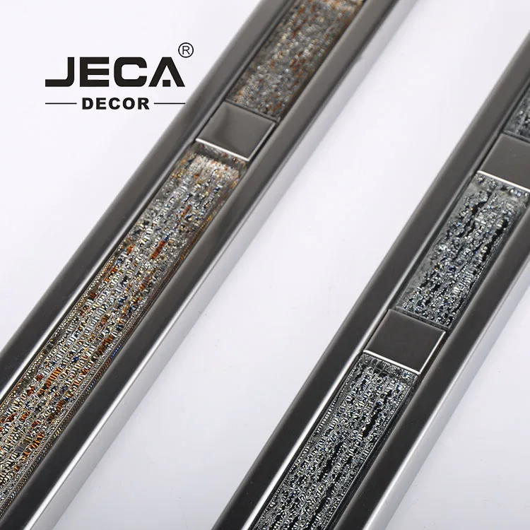 Foshan JECA бесплатный образец отделка для плитки из нержавеющей стали с алмазным украшением логотип OEM высококачественные металлические профили ванной