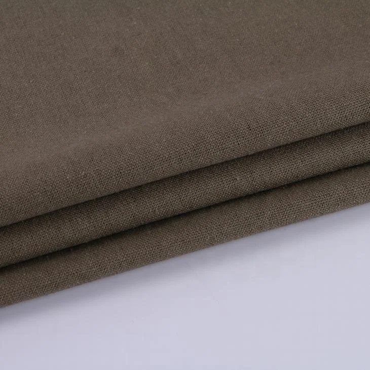 
HAHOO Soft breathable pure color viscose cotton roll poly polyester linen fabric for dress 