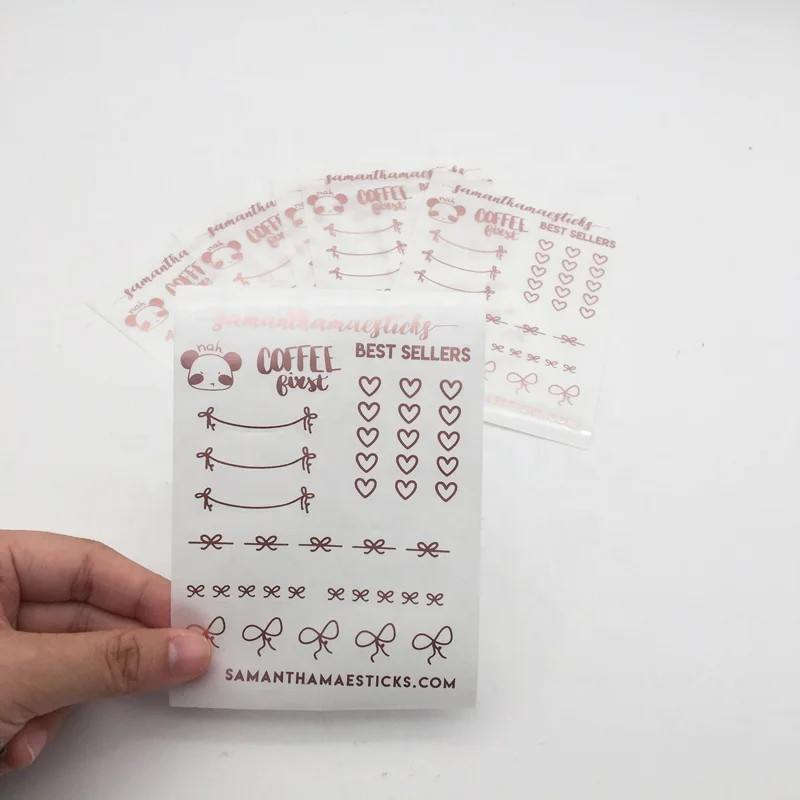 Индивидуальный виниловый прозрачный лист-наклейка из золотой