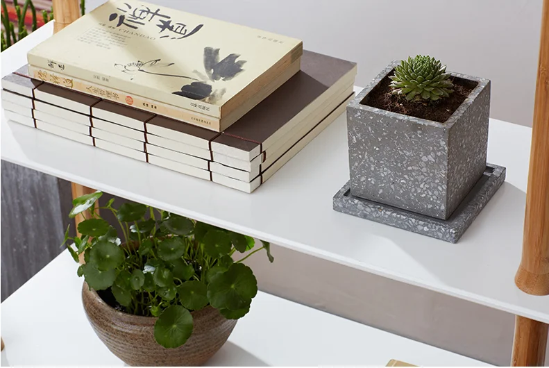 four tiers bamboo shelves bamboo racks