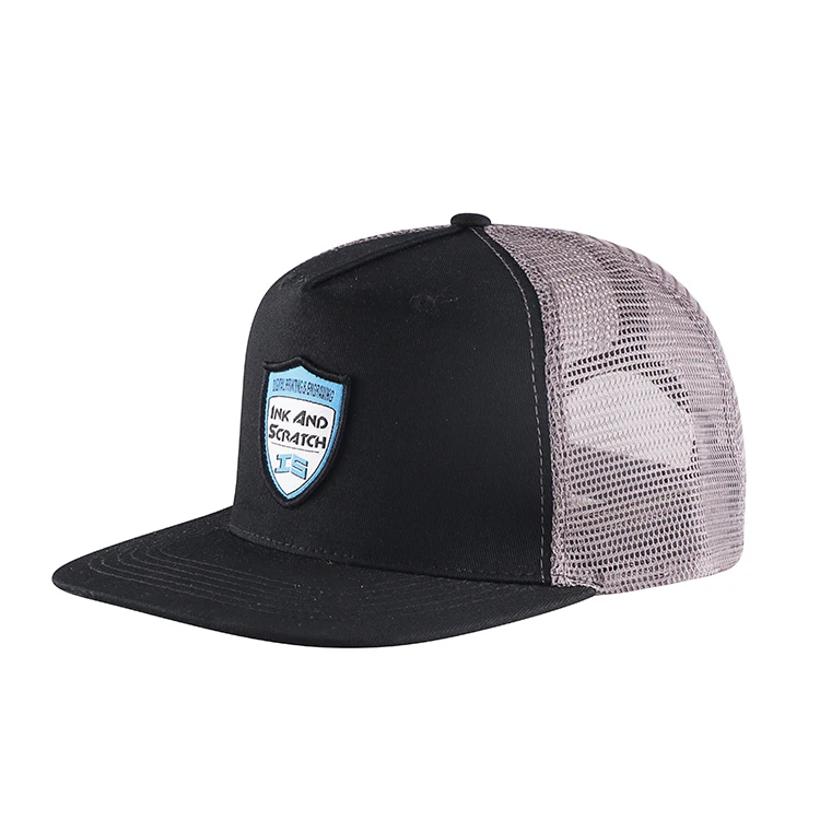 Пользовательские оптовая продажа белые кепки бейсболки, пользовательские вышивка черный 5 панель Cap Hat