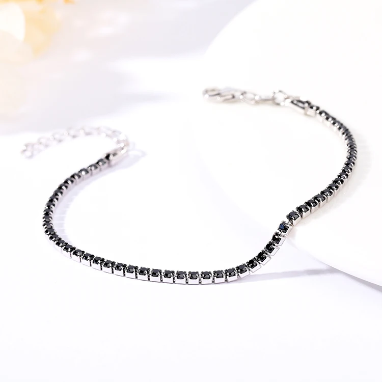Wholesale S925 Diamond Black Tennis Bracelet Rainbow Bracelet 925 Friendship Bracelets