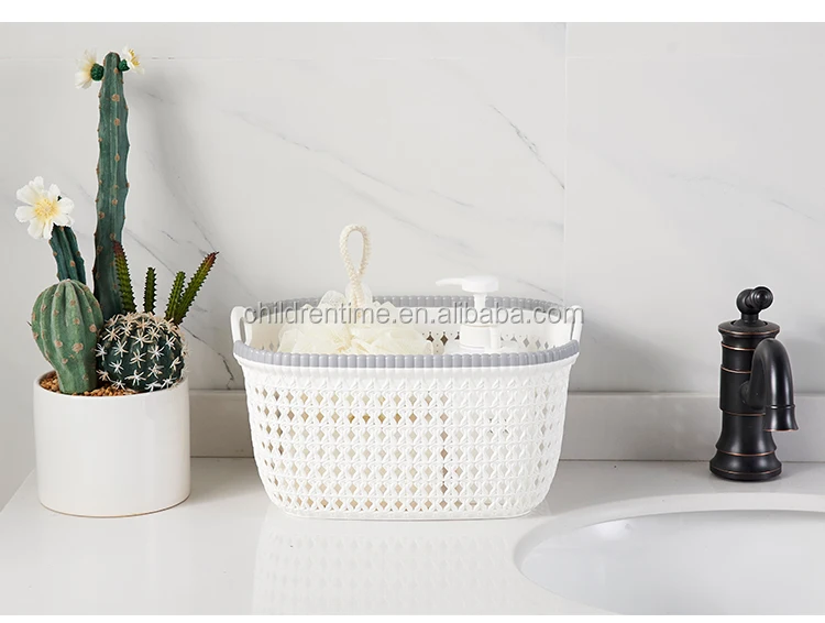 Eco-Friendly OEM plastic durable wicker laundry storage basket,wicker basket